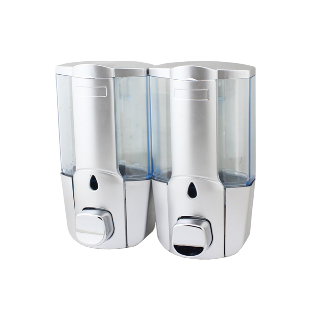 OJ-YL17Y-D 2-Chamber 300ml*2 Dispenser Sabun Cecair ABS Plastik Lekap di Dinding dengan Skru Dispenser Sabun Cecair